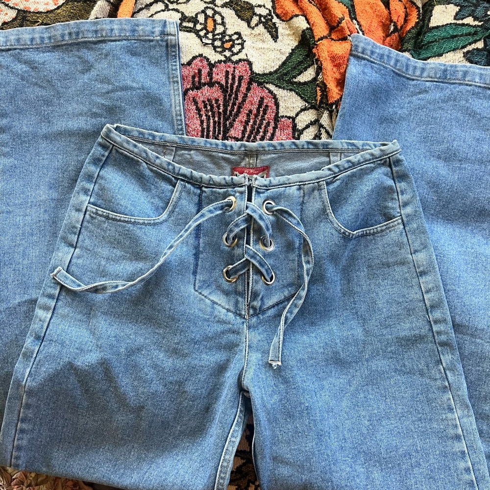 Lace-Up Vintage Jeans - We Wear Nothing